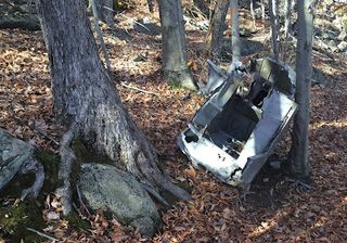 More wreckage of a small airplane.